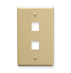 [ICC107F02-IVY] ICC Flat Faceplate 2-Port (Ivory)