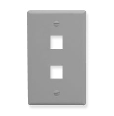 [ICC107F02-GRY] ICC Flat Faceplate 2-Port (Grey)