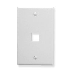 [ICC107F01-WHT] ICC Flat Faceplate 1-Port (White)