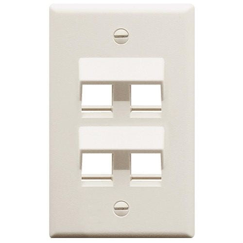[ICC107DA4-WHT] ICC Angled Faceplate 4-Port (White)