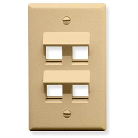 [ICC107DA4-IVY] ICC Angled Faceplate 4-Port (Ivory)