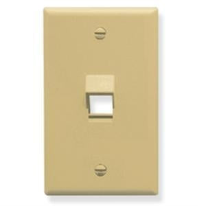 [ICC107DA1-IVY] ICC Angled Faceplate 1-Port (Ivory)