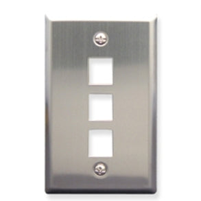 [ICC107SF3-STL] ICC Flat Faceplate 3-Port (Stainless Steel)