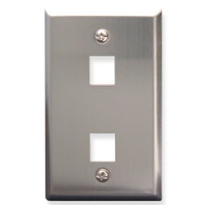 [ICC107SF2-STL] ICC Flush Mount Faceplate 2-Port (Stainless Steel)