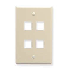 [ICC107F04-ALM] ICC Flat Faceplate 4-Port (Almond)