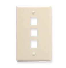 [ICC107F03-ALM] ICC Flat Faceplate 3-Port (Almond)