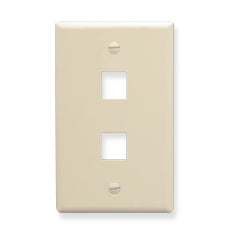 [ICC107F02-ALM] ICC Flat Faceplate 2-Port (Almond)