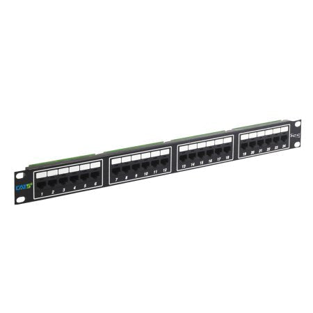 [ICCMPP0245E-BLK] ICC Category 5e 24-Port Patch Panel (Black)