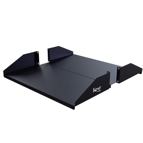 [ICCMSRDS20-BLK] ICC 20" Deep Double Rack Shelf, 2 RMS (Black)