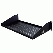 [ICCMSRSV10-BLK] ICC 10" Deep Single Vented Rack Shelf, 2 RMS (Black)