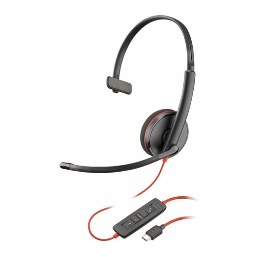 [PLY8X214AA] Poly Blackwire 3210 Monaural USB-C Headset +USBC/A Adapter HP 8X214AA (New)
