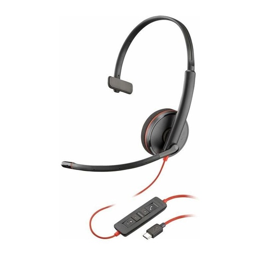 [PLY8X214A6] Poly Blackwire 3210 Monaural USB-C Headset +USB-C/A Adapter (Bulk) HP 8X214A6 (New)