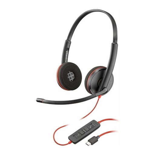 [PLY8X228A6] Poly Blackwire 3220 Stereo USB-C Headset + USB-C/A Adapter (Bulk) HP 8X228A6 (New)