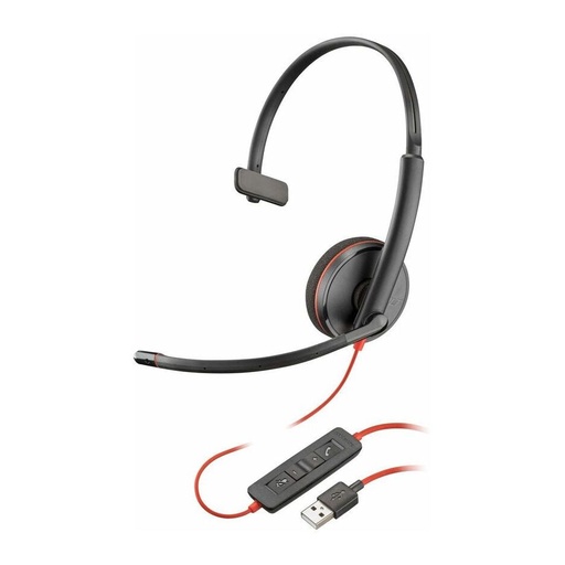 [PLY8M3X3A6] Poly Blackwire 3210 Monaural USB-A Headset TAA [Bulk] HP 8M3X3A6#ABA (New)