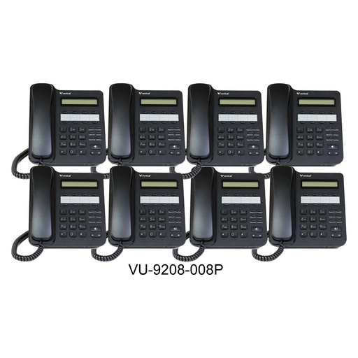 [VODVU9208008P] Vertical Vodavi VU-9208-00-8P Edge 9200 8 Button Non-Backlit Half Duplex Phone 8-Pack (New)
